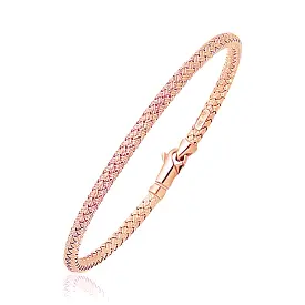 14k Rose Gold Fancy Weave Motif Bangle