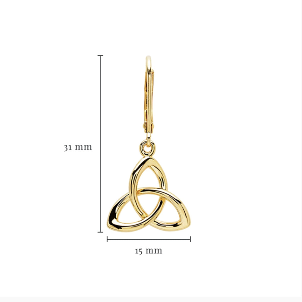 14KT Gold Vermeil Drop Trinity Knot Earrings