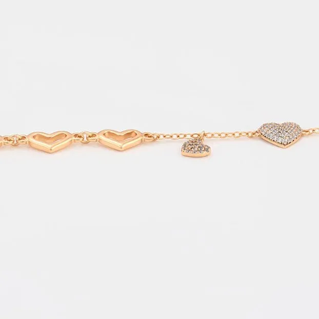 18K Gold Filled Heart Bracelet