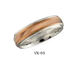 18k Solid Gold Elegant Ladies Modern Angle Carbide Finishes Flat Band Ring VK65v