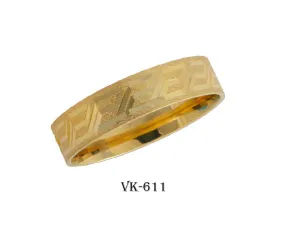 18k Solid Gold Elegant Ladies Modern Stipple Finish Flat Band 5mm Ring VK611v(Y)