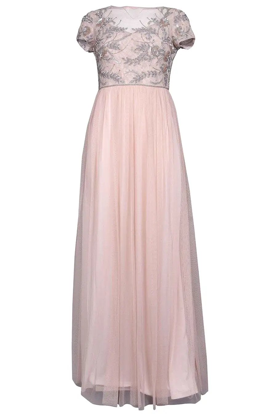 Adrianna Papell - AP1E202874 Embellished Illusion Tulle A-line Dress