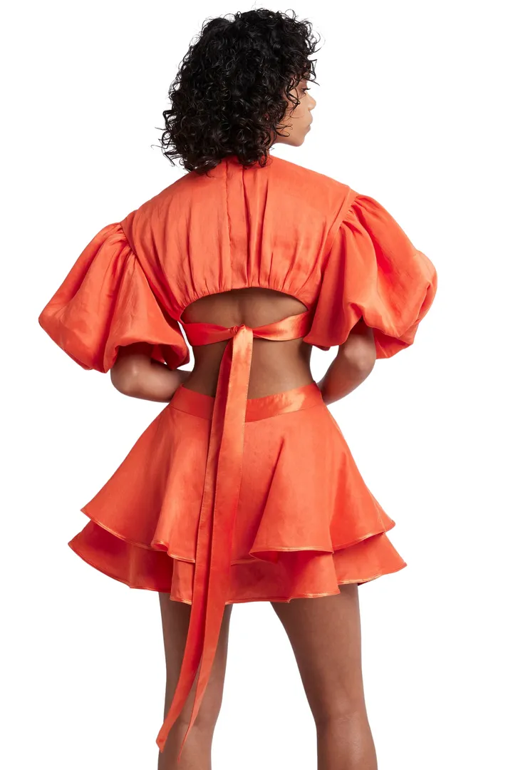 AJE Gracious Cut Out Dress (Saffron) - RRP$499