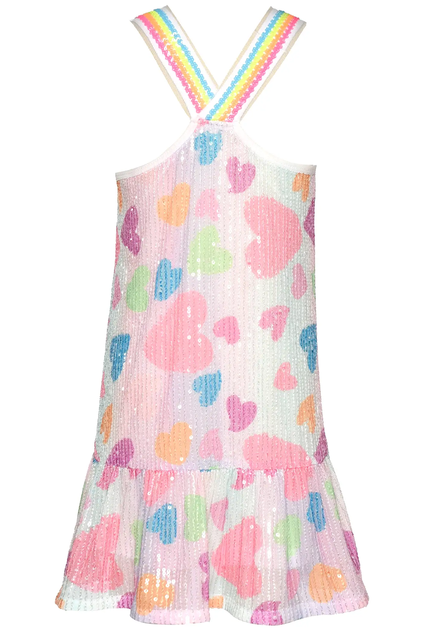 Baby Sara Heart Print Sequin Dress