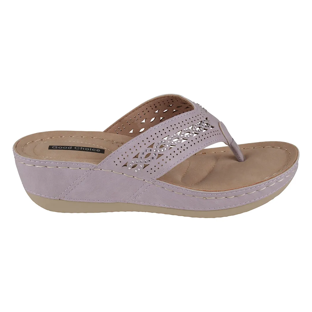 Bari Lilac Wedge Sandals