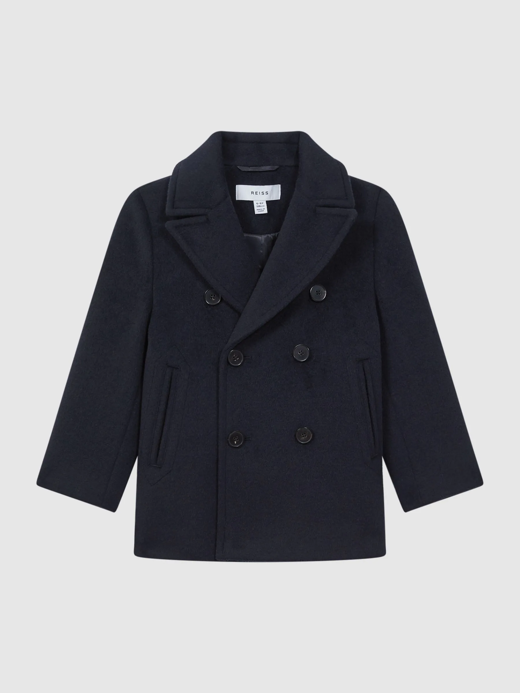 Bergamo Wool Blend Double Breasted Peacoat