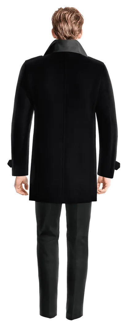 Blue 100% Wool Peacoat with epaulettes