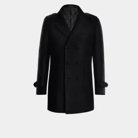 Blue 100% Wool Peacoat with epaulettes