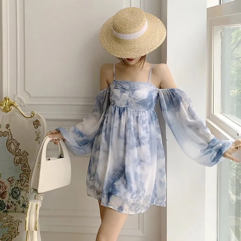 Blue Chiffon Dress AD210008