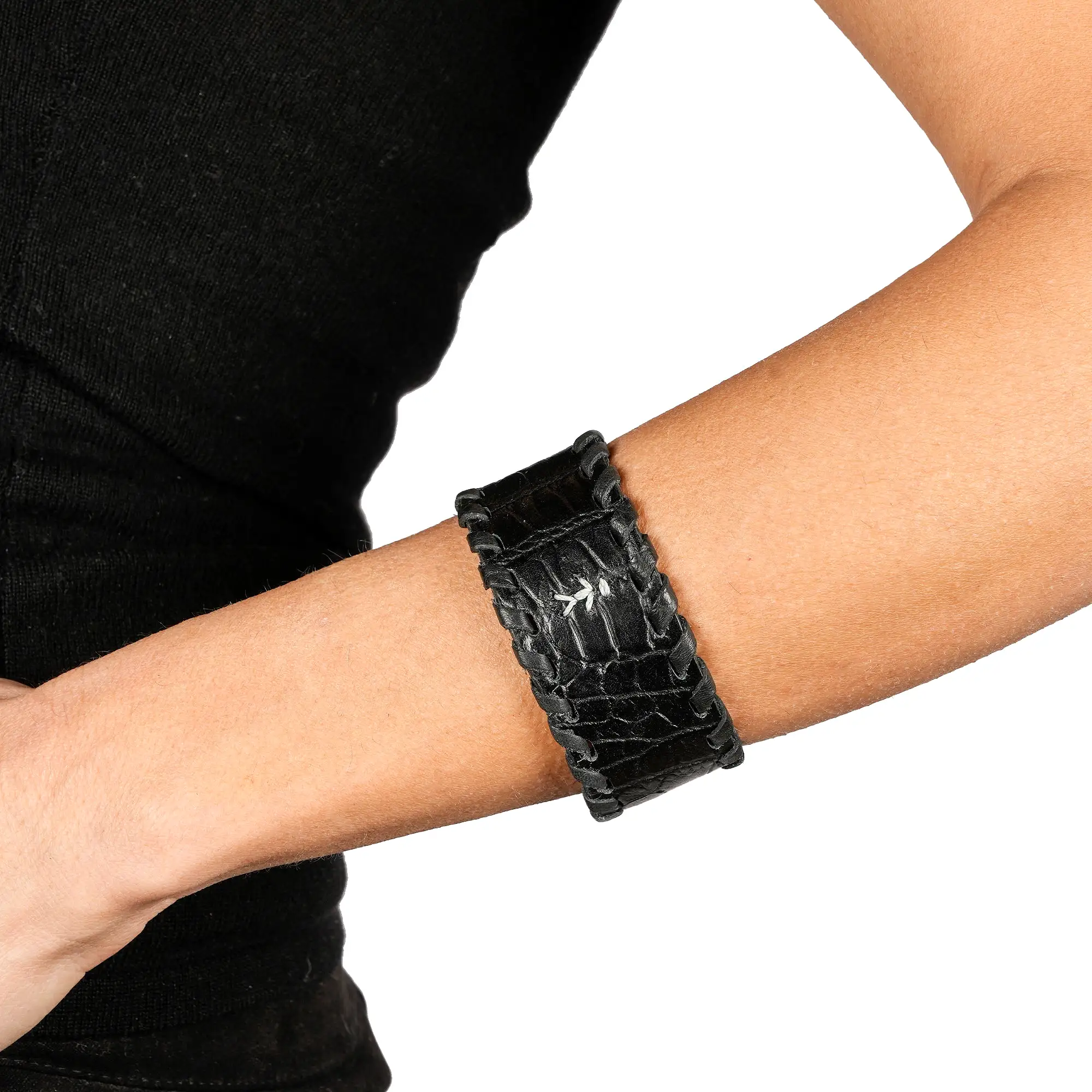 Bracelet Animal Printed Crocodile Black