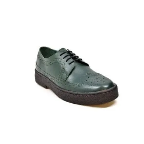 British Walkers Wingtip Low Cut Men's Hunter Green Leather Oxfords