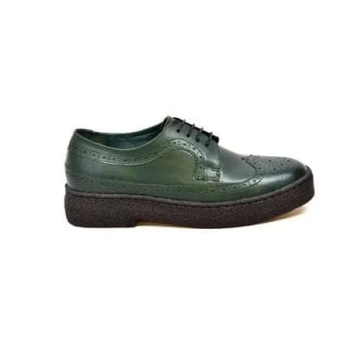 British Walkers Wingtip Low Cut Men's Hunter Green Leather Oxfords