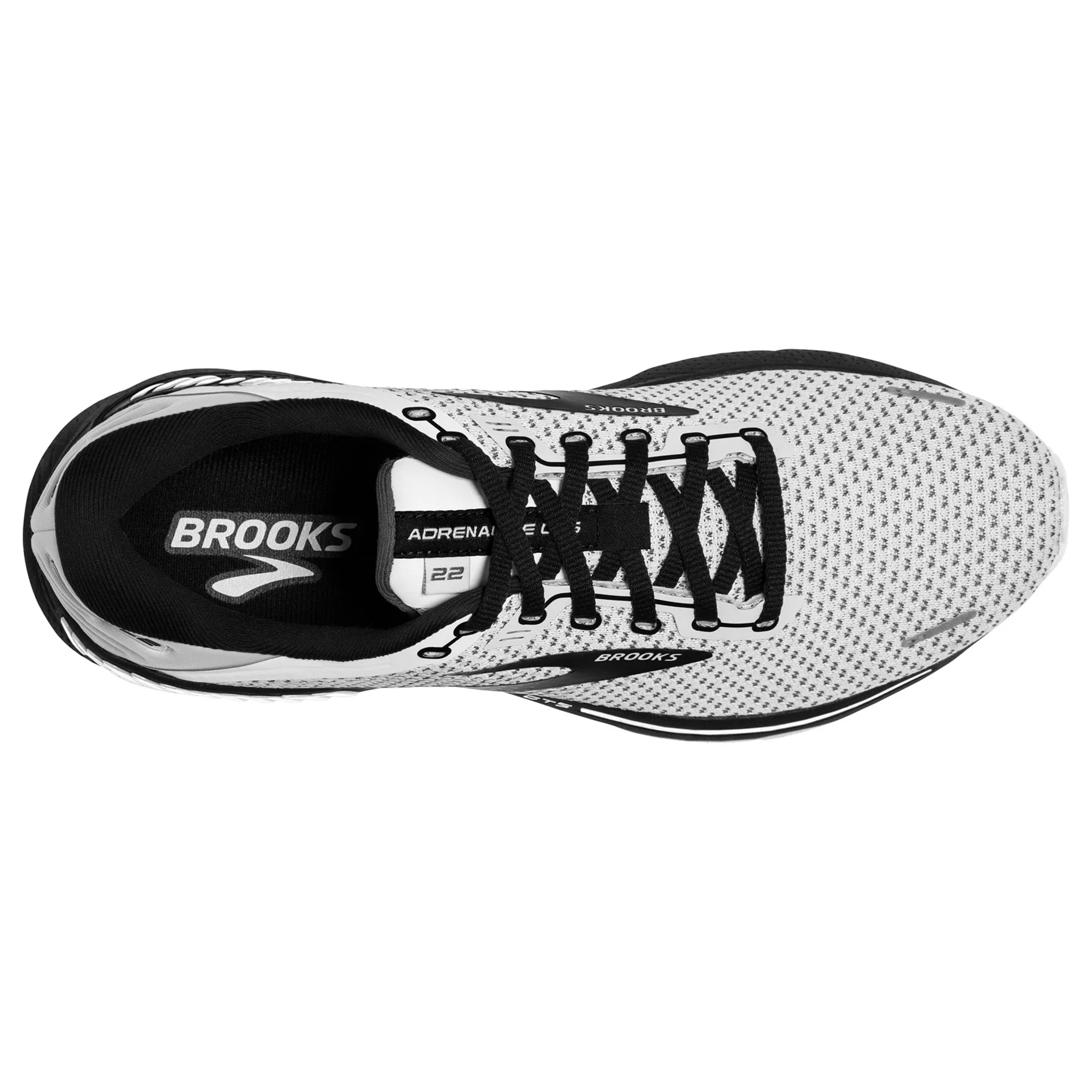 Brooks Women's 120353 135 Adrenaline GTS 22 White Grey Black Cushion Support Running Shoes