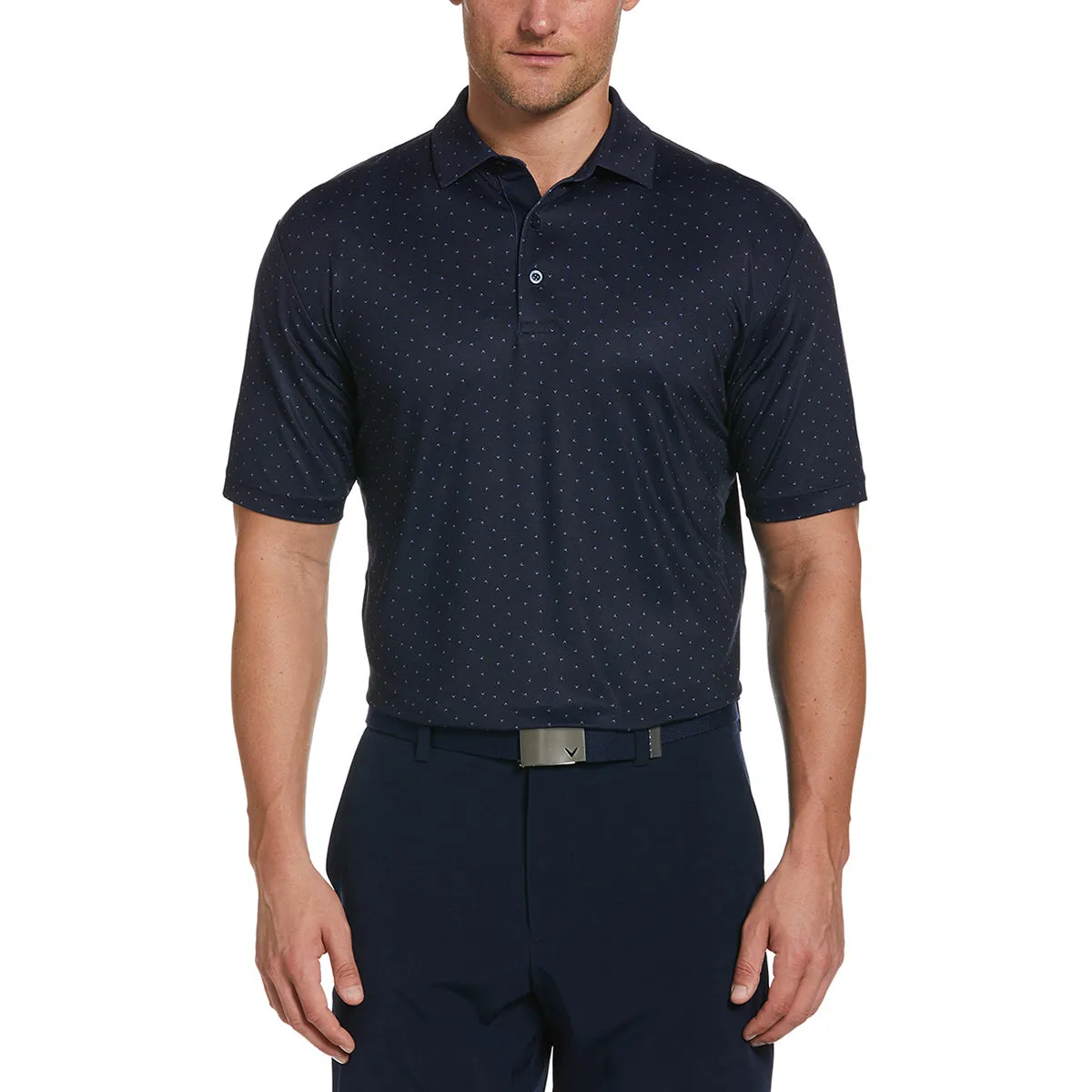 Callaway Men's Peacoat Navy SS Micro Chev Print Polo