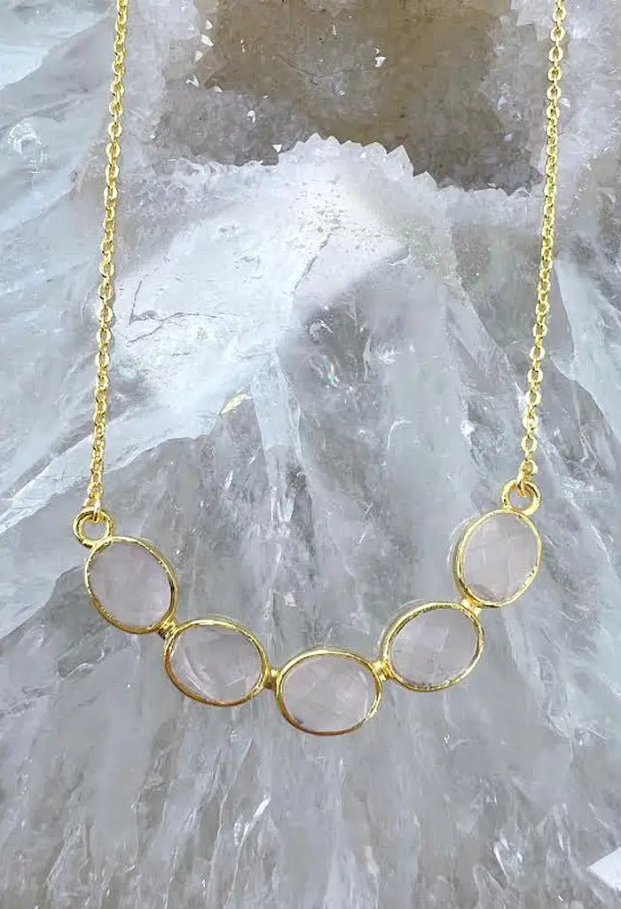 Caroline Necklace-Peach Quartz