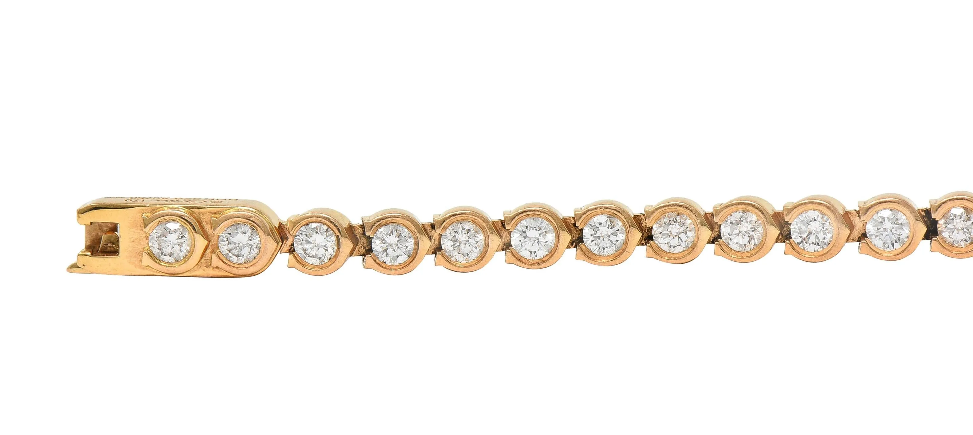 Cartier 2.54 CTW Diamond 18 Karat Rose Gold C De Cartier Line Bracelet