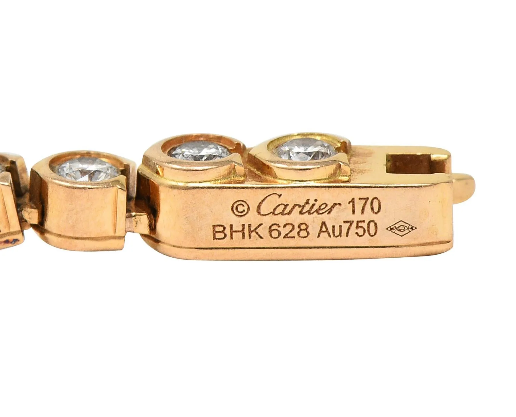 Cartier 2.54 CTW Diamond 18 Karat Rose Gold C De Cartier Line Bracelet