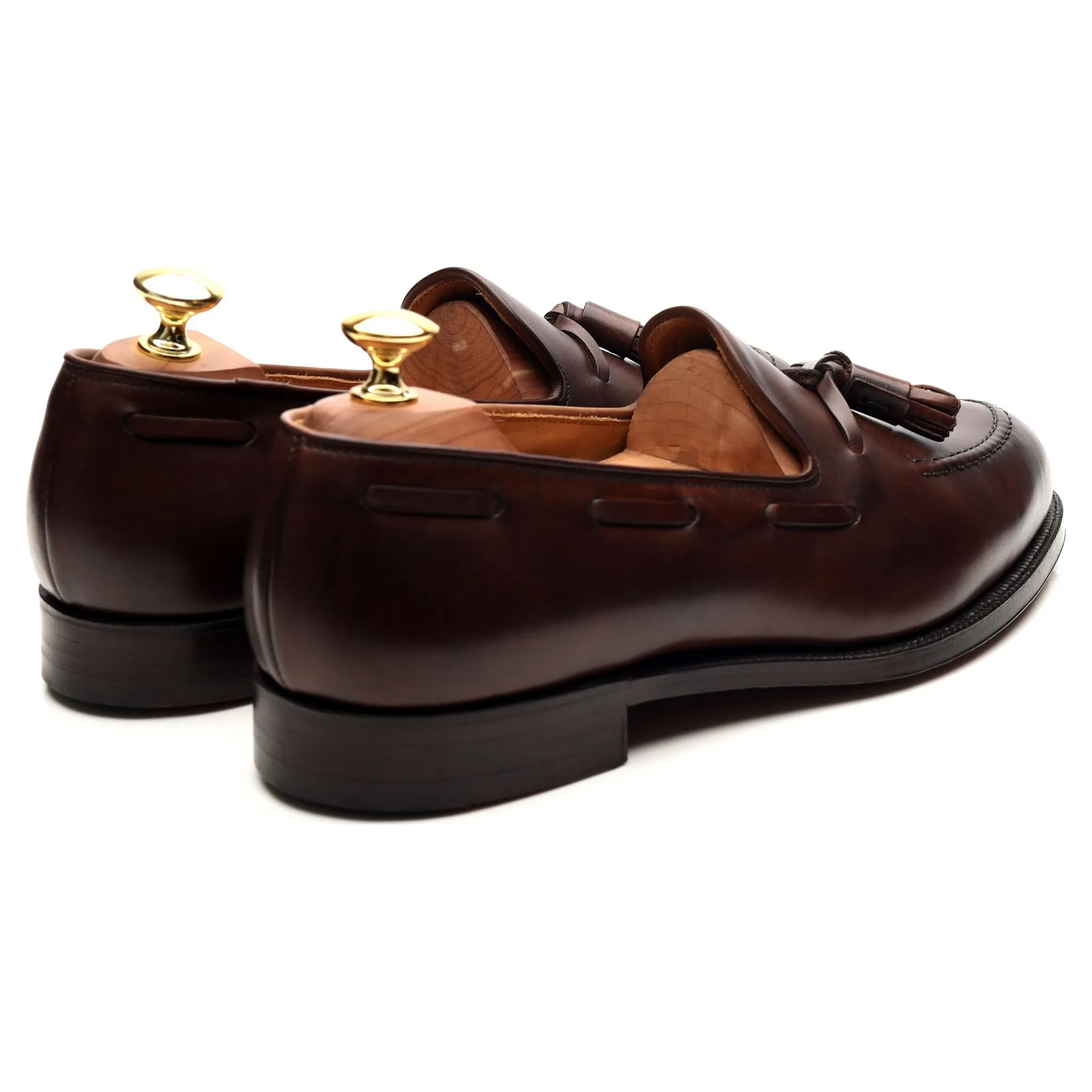 'Cavendish 2' Dark Brown Leather Tassel Loafers UK 8.5 E