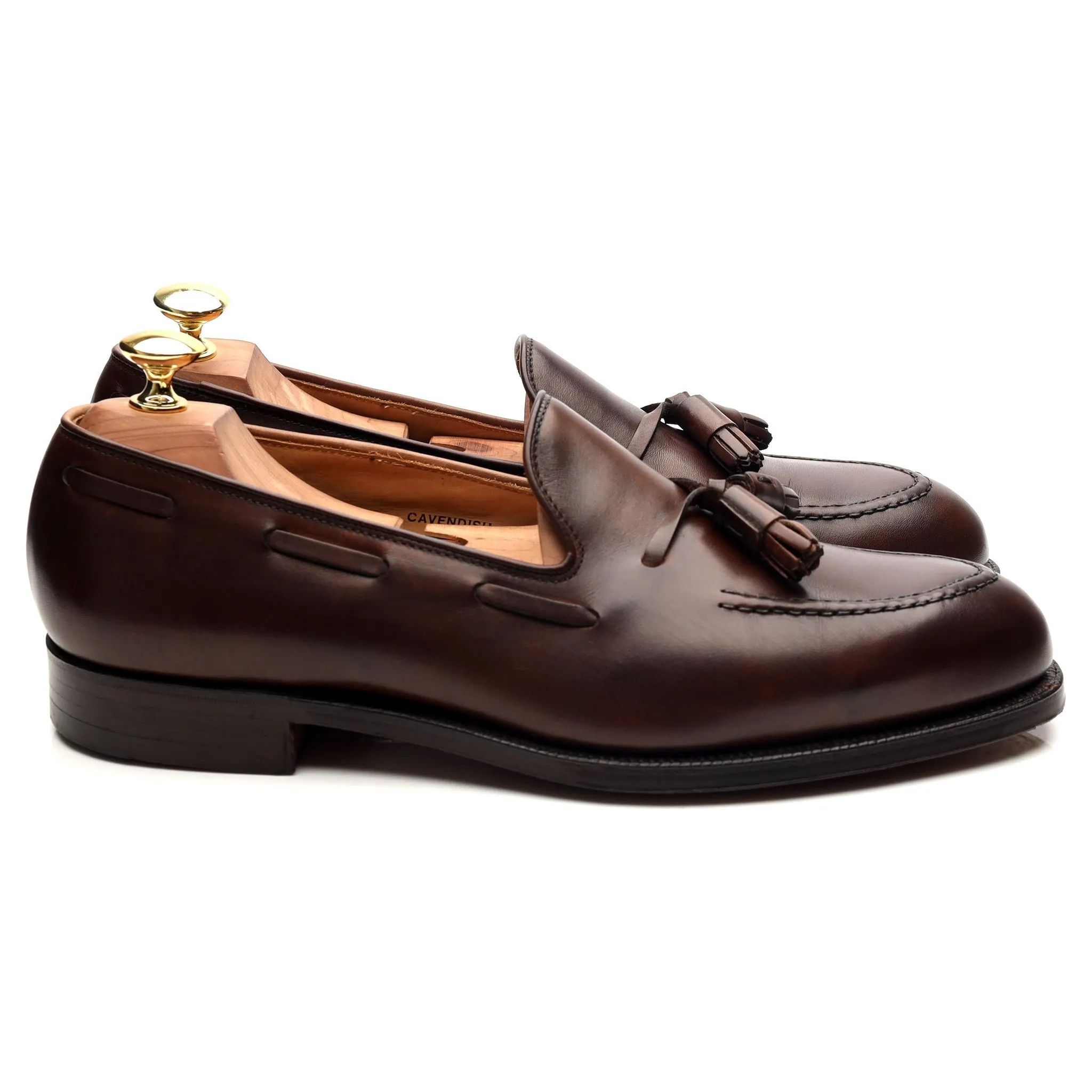 'Cavendish 2' Dark Brown Leather Tassel Loafers UK 8.5 E