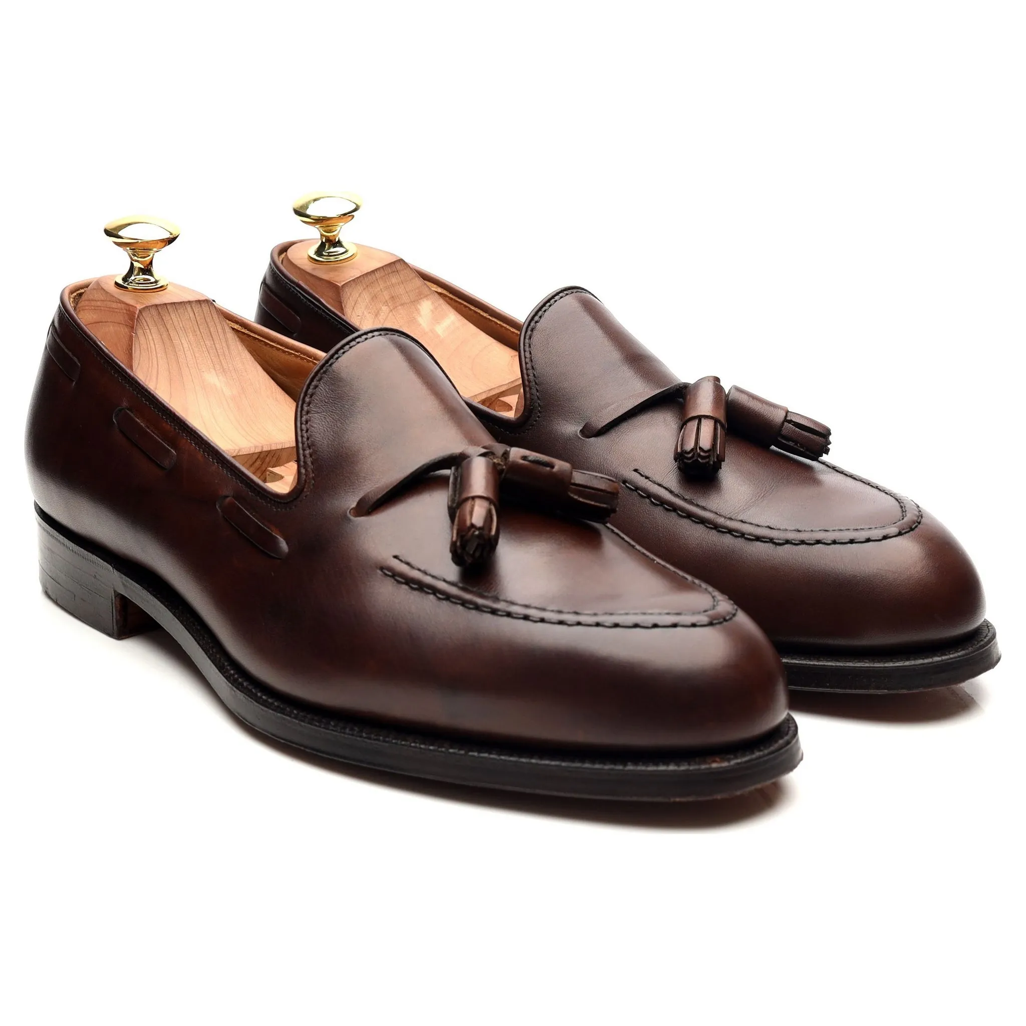 'Cavendish 2' Dark Brown Leather Tassel Loafers UK 8.5 E