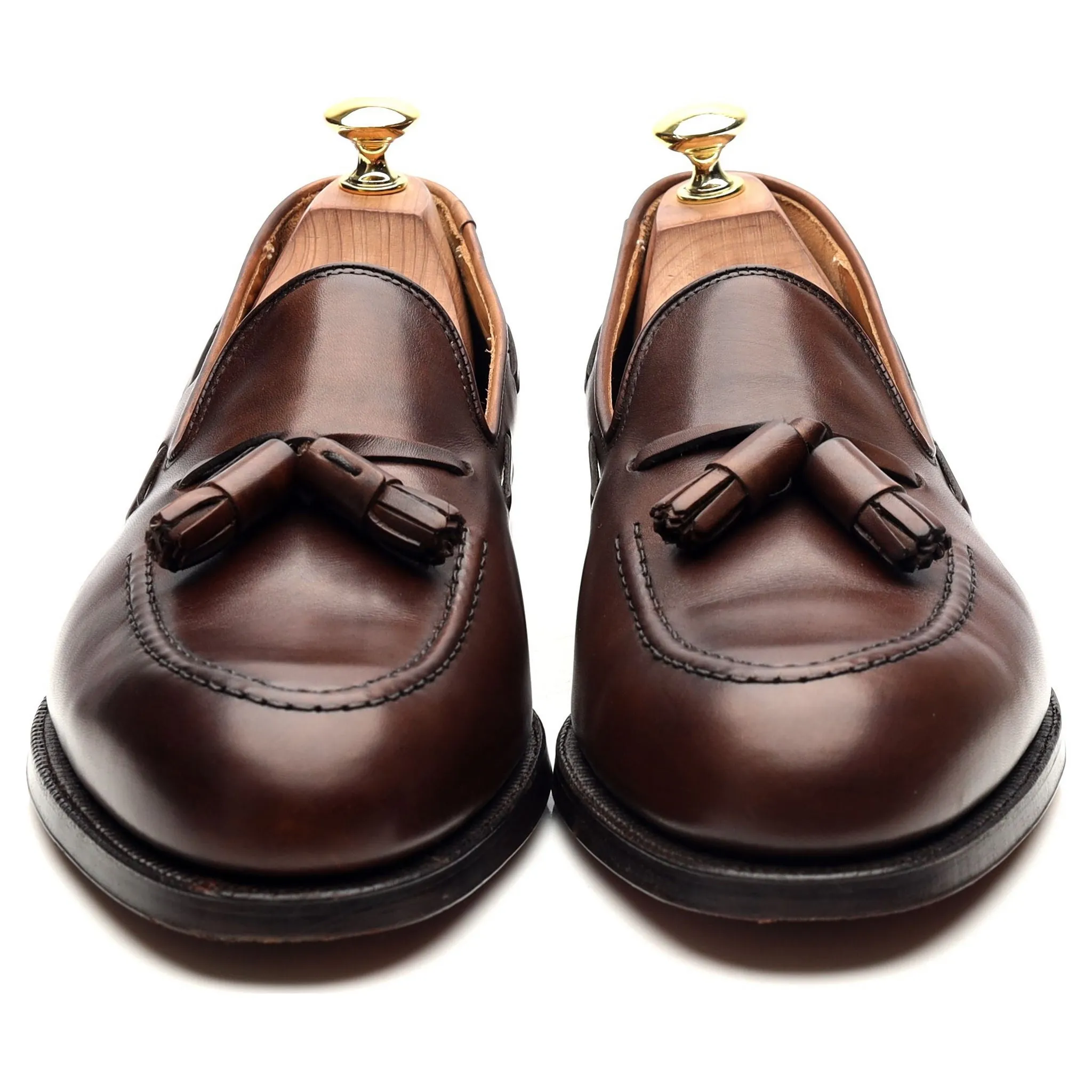 'Cavendish 2' Dark Brown Leather Tassel Loafers UK 8.5 E