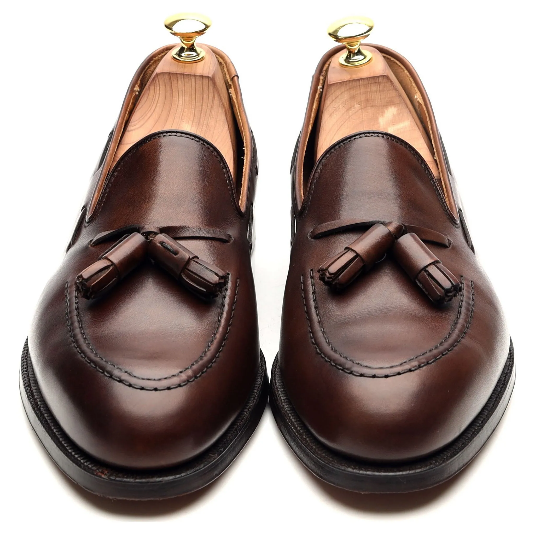 'Cavendish 2' Dark Brown Leather Tassel Loafers UK 8.5 E