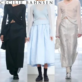 CECILIE BAHNSEN  |Casual Style Rib Blended Fabrics Street Style Long Sleeves