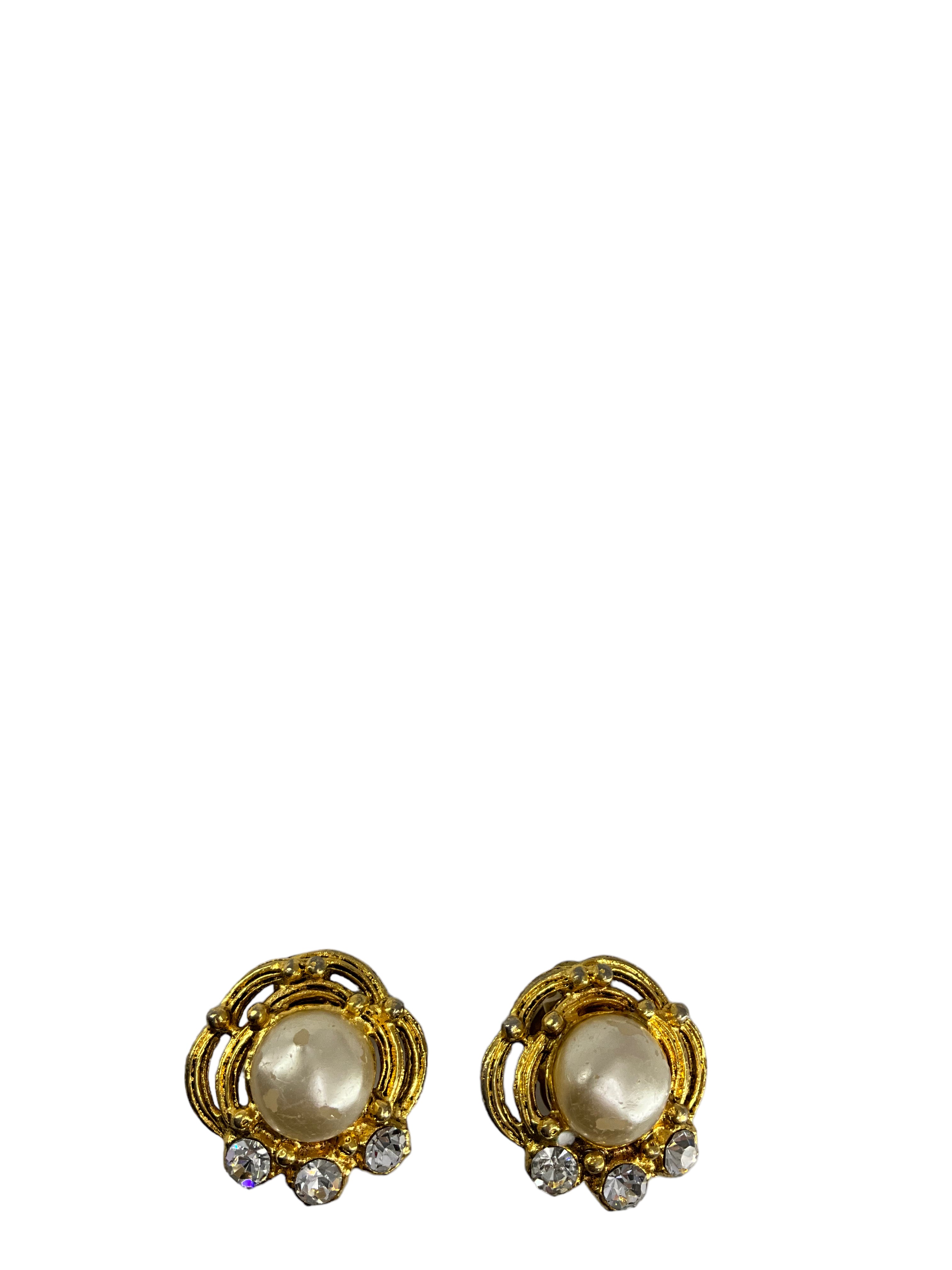 Chanel Pearl Clip On Earrings