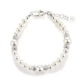 Cherished Moments - Sterling Silver Bracelet with Swarovski Pearl and Stardust Beads