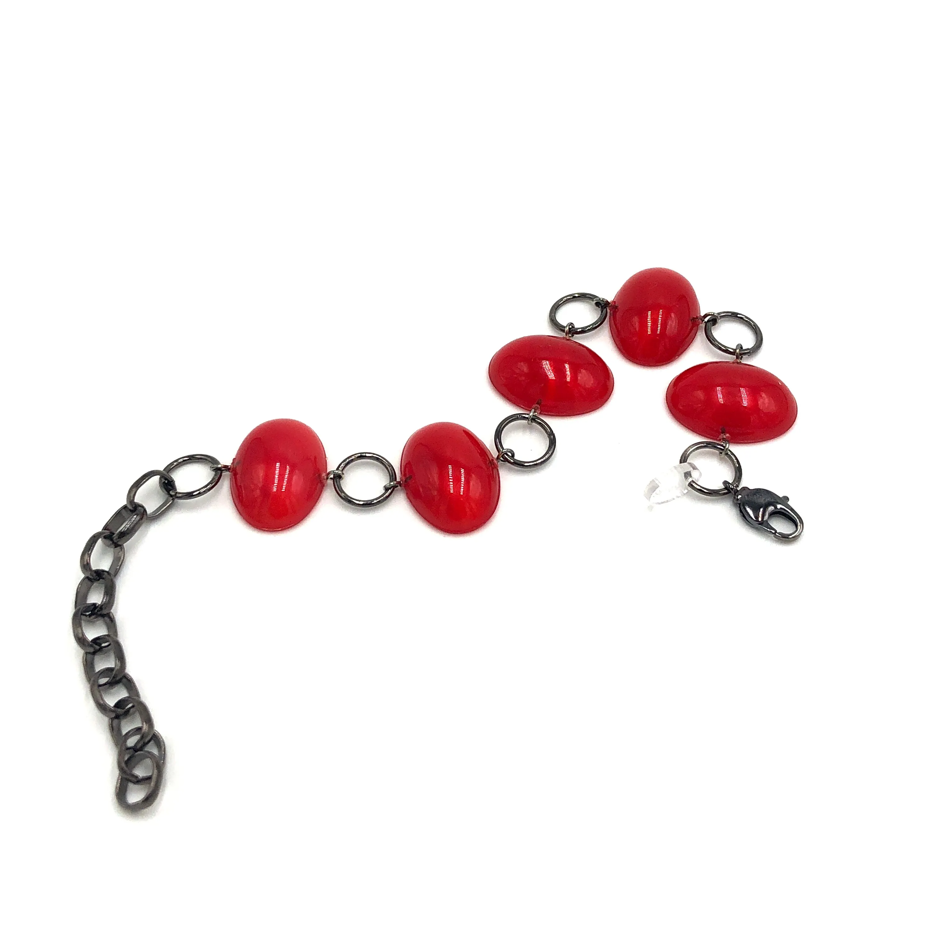 Cherry Jelly Bean Stations Bracelet