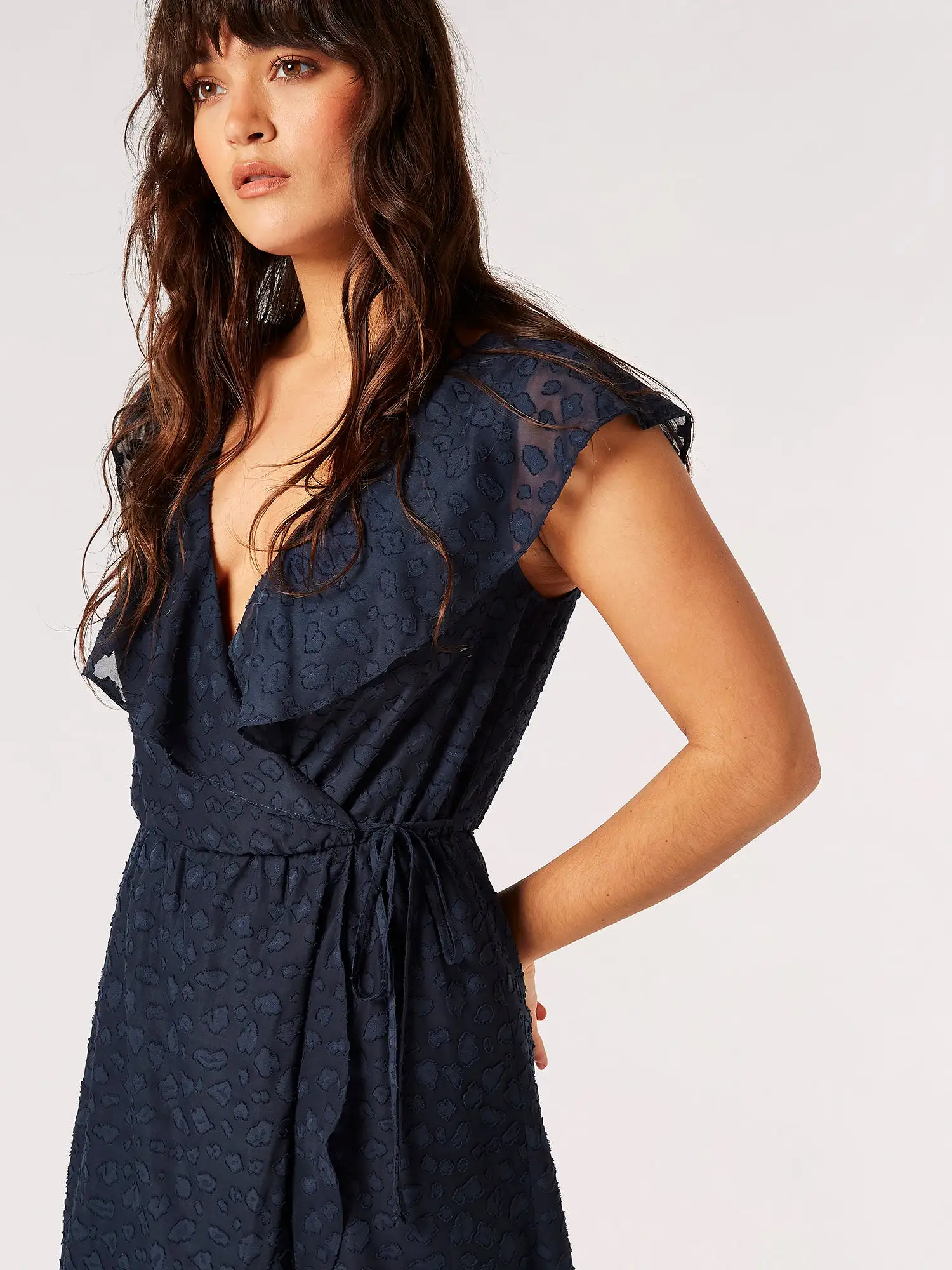 Cloud Ruffle Wrap Dress