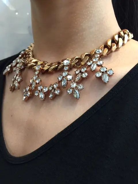 Crystal Blossom Necklace, Rose Gold