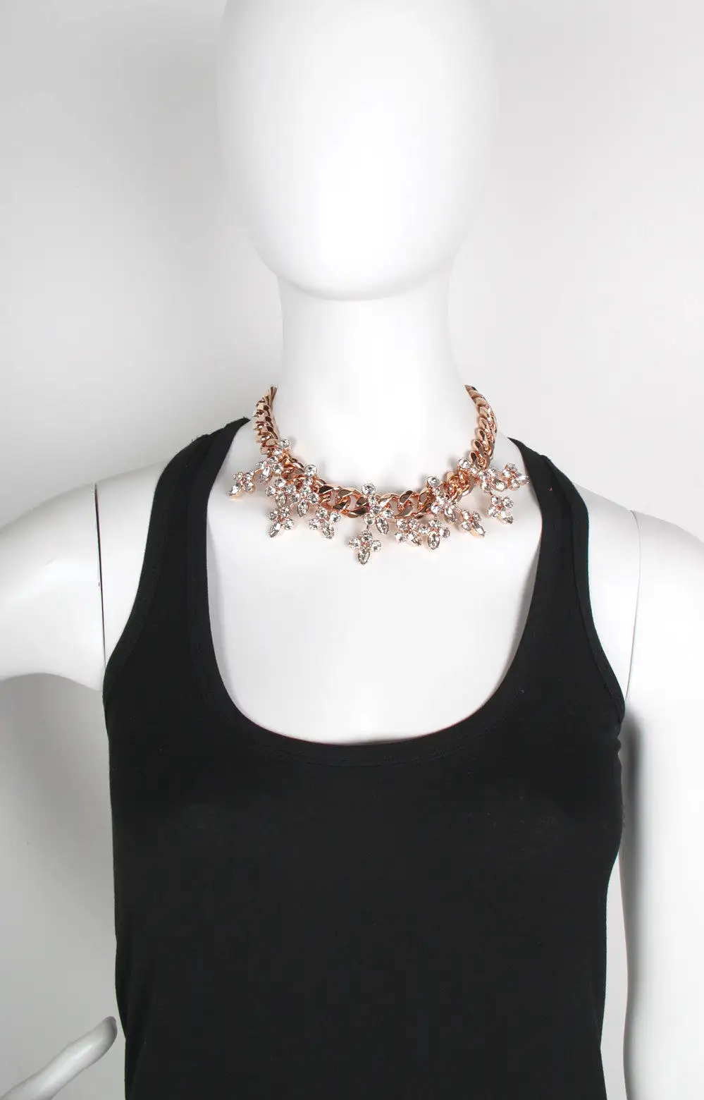 Crystal Blossom Necklace, Rose Gold