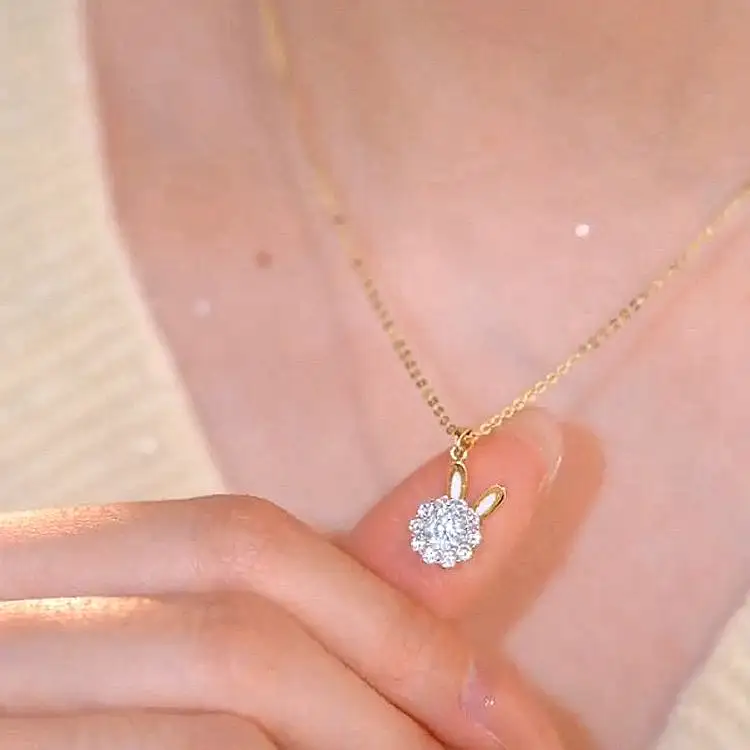 Cute Bunny Rotatable Necklace