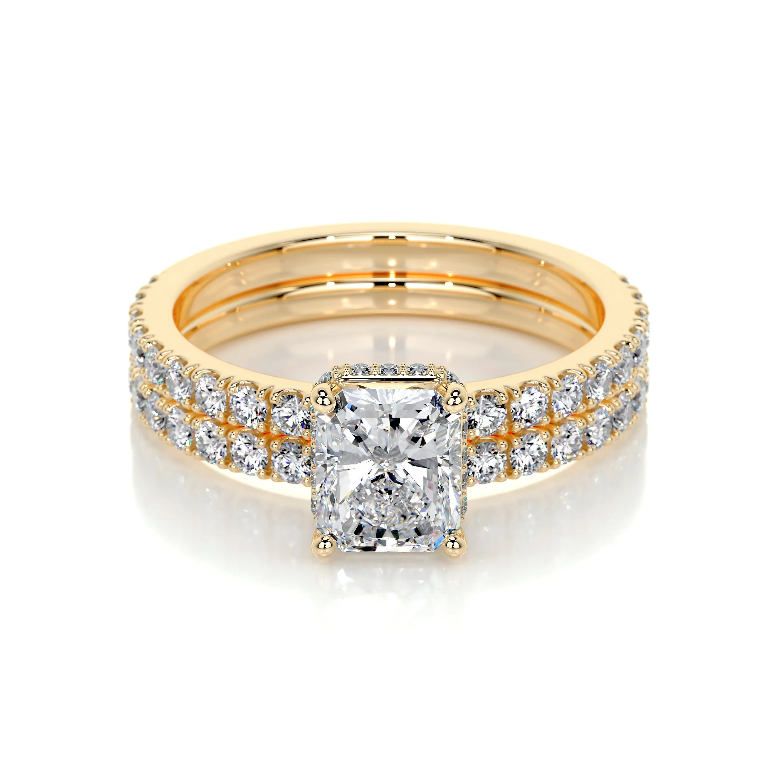 Deborah Lab Grown Diamond Bridal Set -18K Yellow Gold