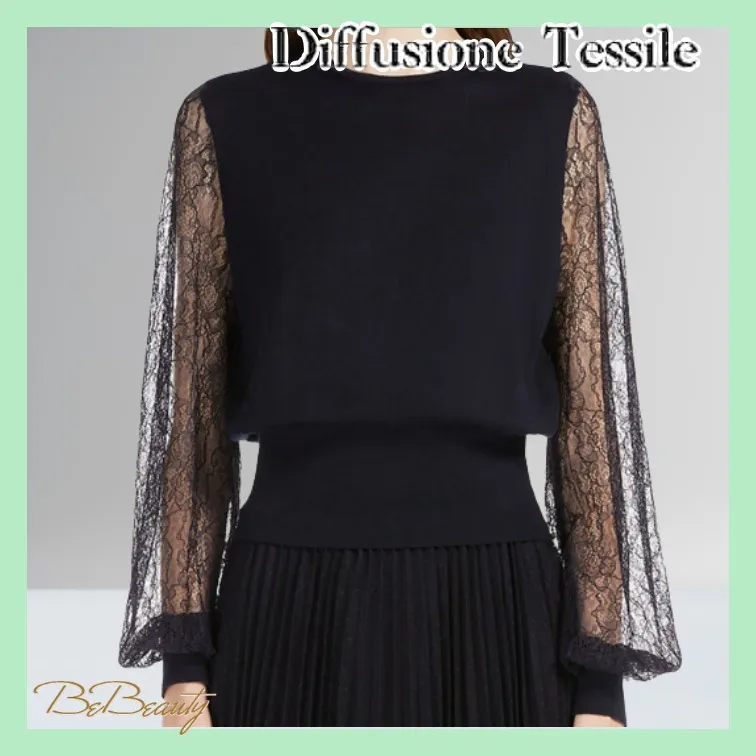 Diffusione Tessile  |Wool Silk Nylon Blended Fabrics Long Sleeves Plain Medium