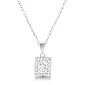 Emerald CZ Stone Pendant Necklace