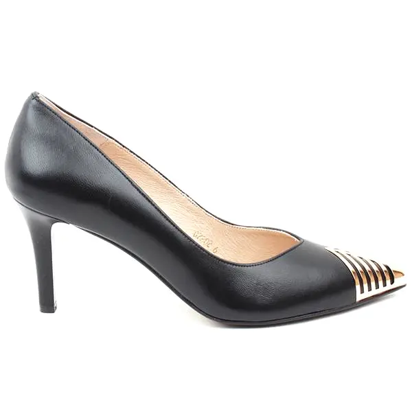 Emis Black Gold Tippped Heeled Shoe