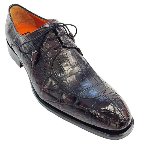 Fennix Benjamin Men's Burgundy Alligator Exotic Oxfords Shoes