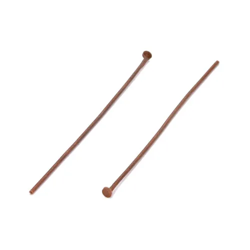 Flat Head Pins, Red Copper, Iron, 5cm, 20 Gauge