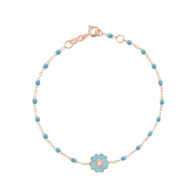 Flower Classic Gigi Turquoise diamond bracelet, Rose Gold, 6.7