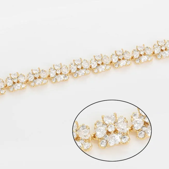 Flower Zirconia 18K Gold Plated Bracelet