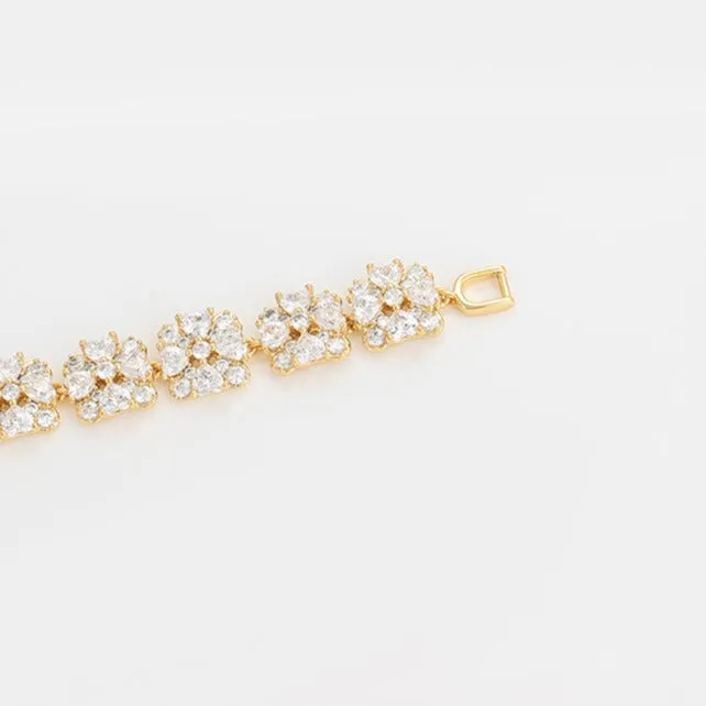 Flower Zirconia 18K Gold Plated Bracelet