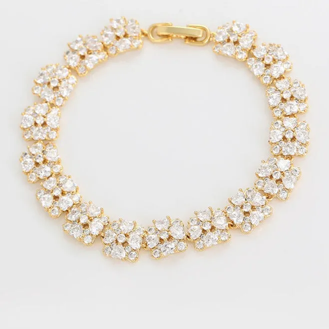 Flower Zirconia 18K Gold Plated Bracelet