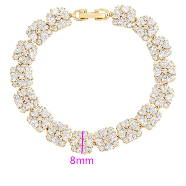 Flower Zirconia 18K Gold Plated Bracelet