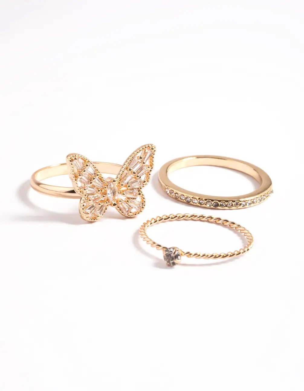 Gold Butterfly Ring Pack