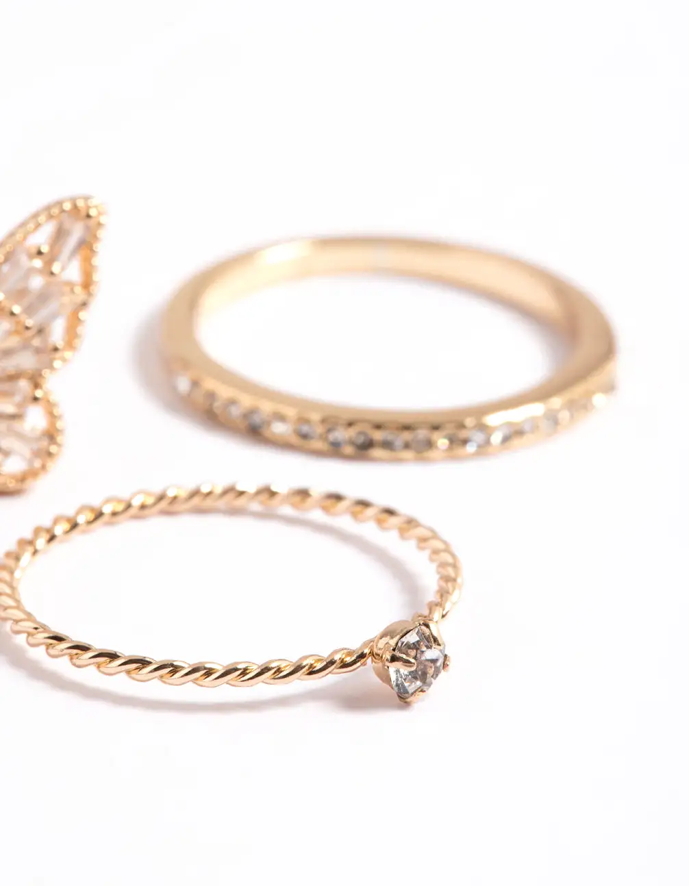 Gold Butterfly Ring Pack