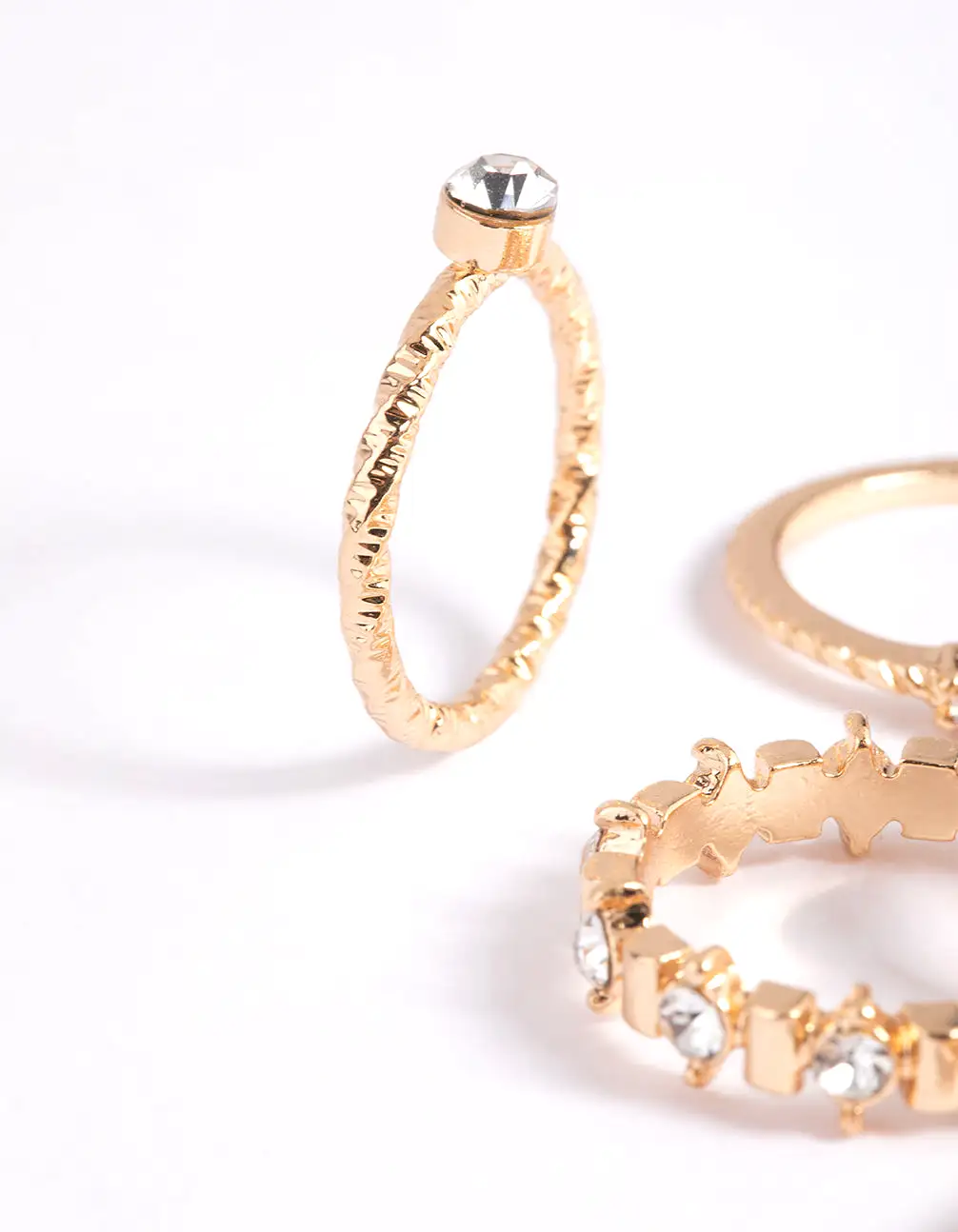 Gold Classic Bling Ring Stack Pack