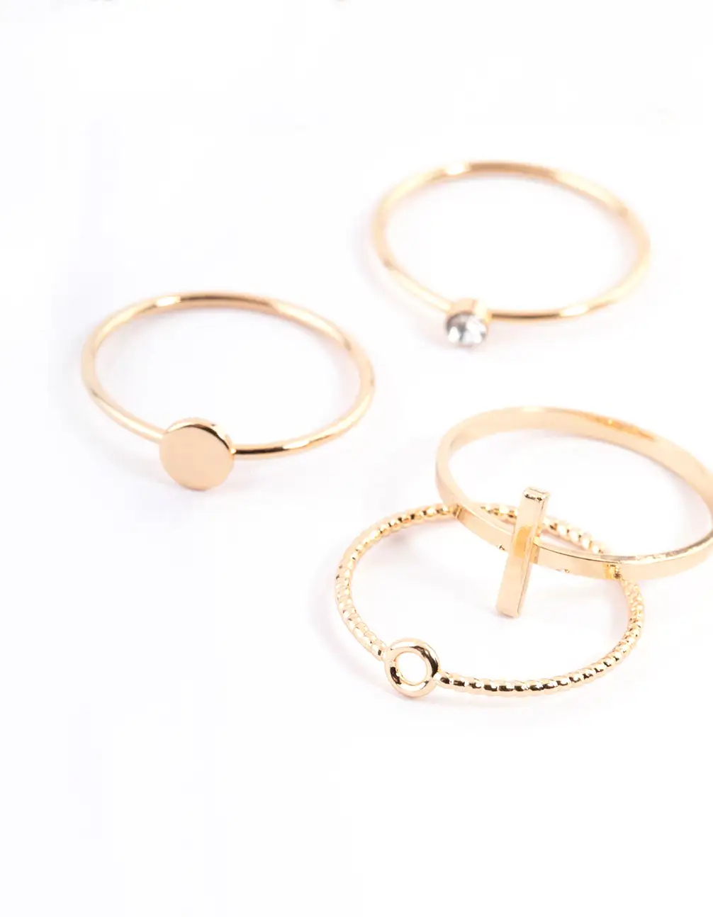 Gold Dainty Pearly Ring 6-Pack