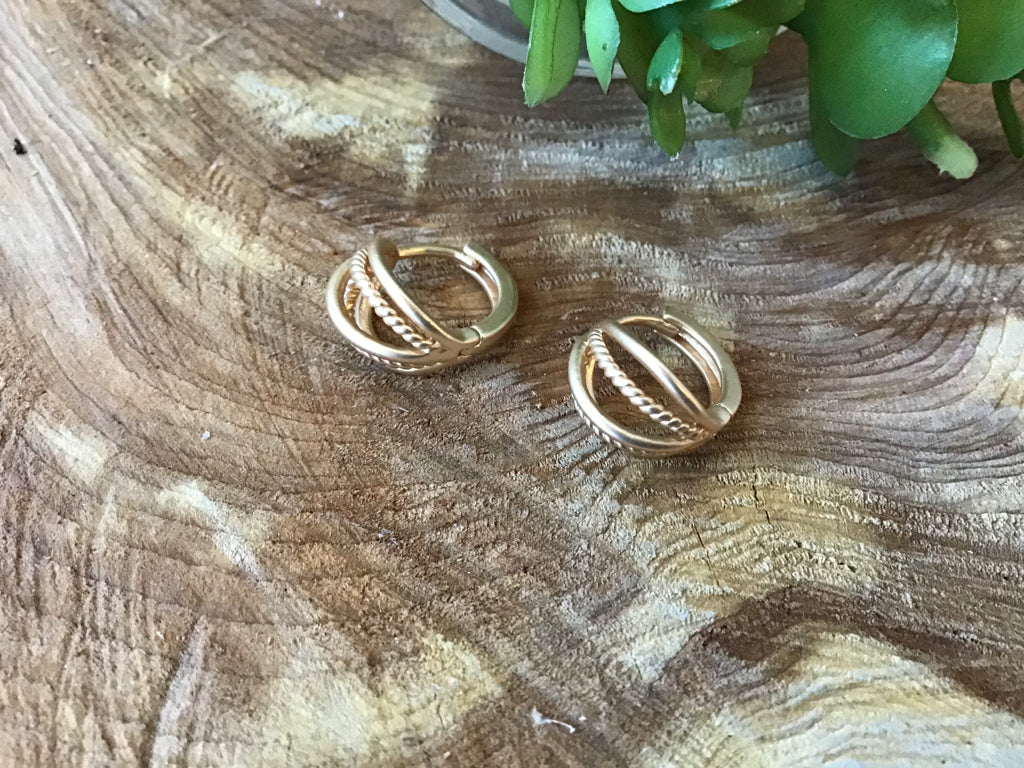 Gold Open Shell Earrings